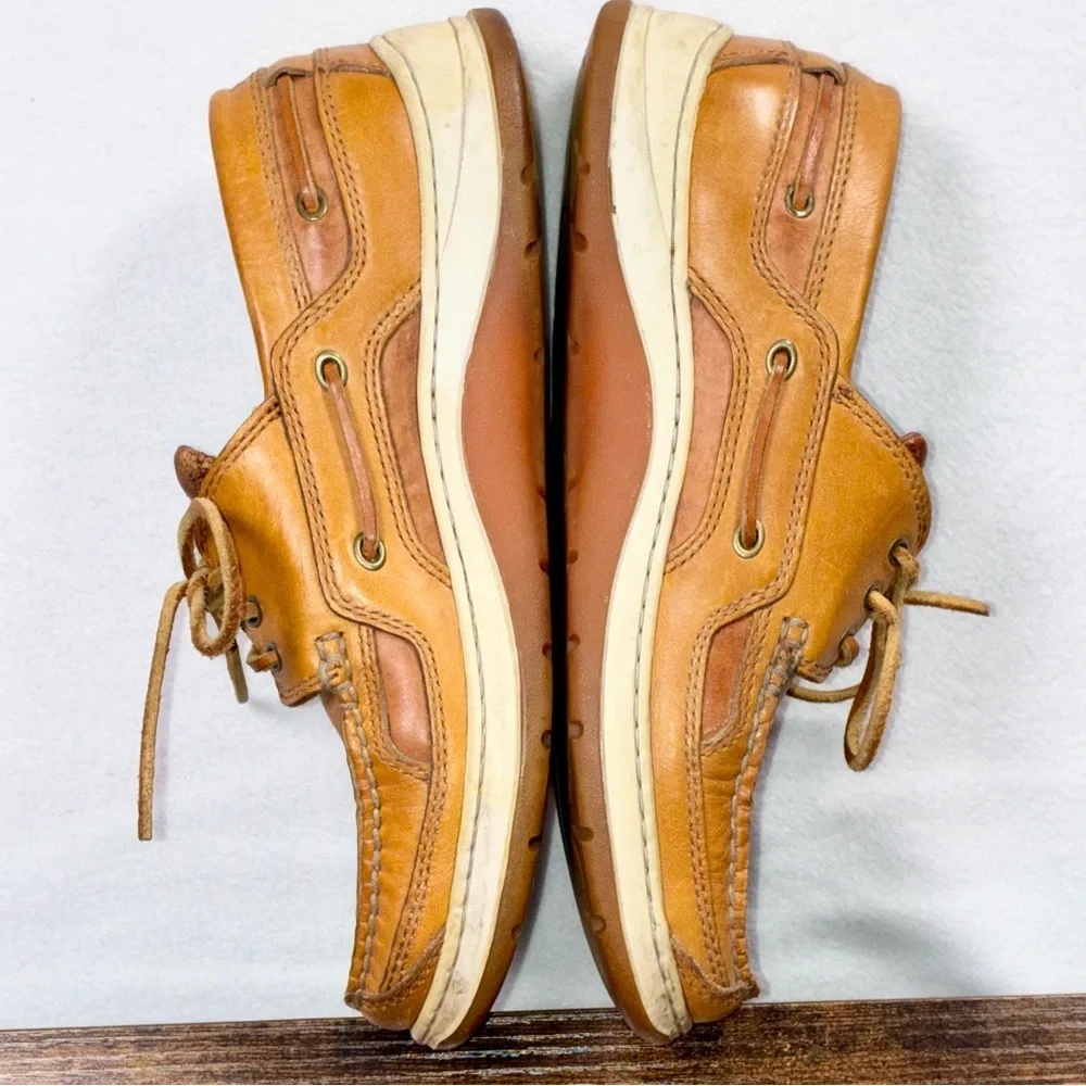 Sebago Becket Mens Boat Shoes Casual Tan Size 9M Leather Loafers Preppy Sailing